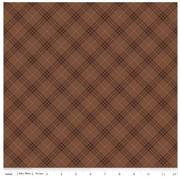 Coffee Time Plaid Brown quilting fabric by Riley Blake