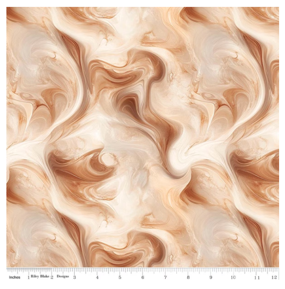 Coffee Time Swirl Cinnamon blender quilting fabric by Riley Blake