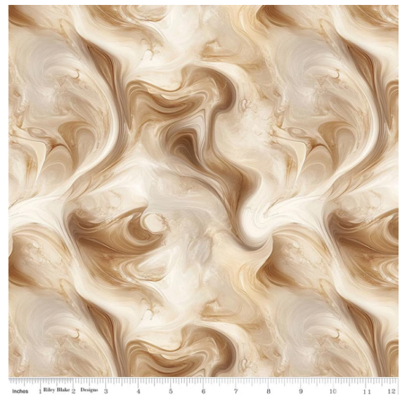 Coffee Time Swirl Brown blender quilting fabric by Riley Blake