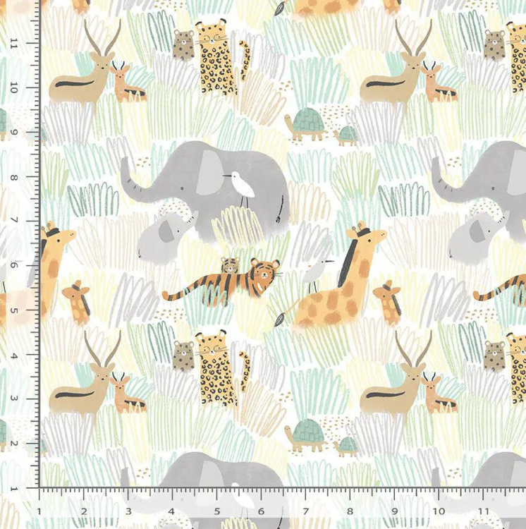 Grasslands White novelty quilting fabric by Dear Stella