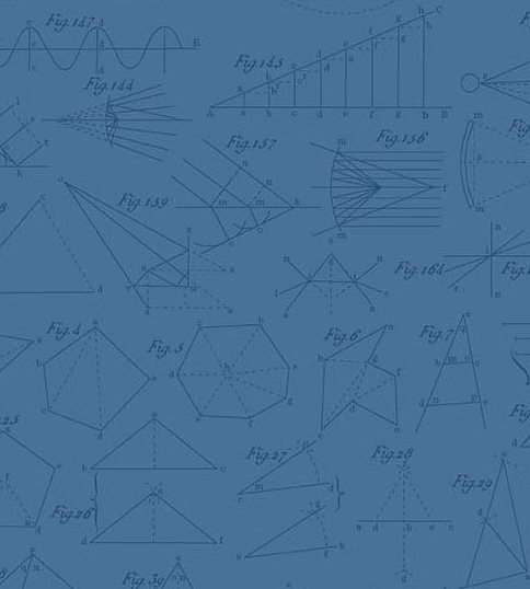 Color Theory Geometry Blue geometric quilting fabric by Andover Fabrics