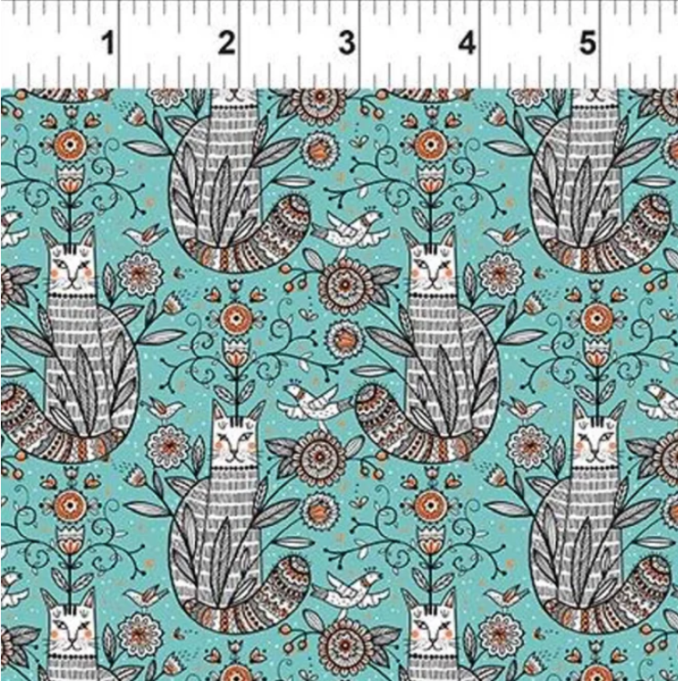 Whimsy Teal blender quilting fabric by In The Beginning Fabrics
