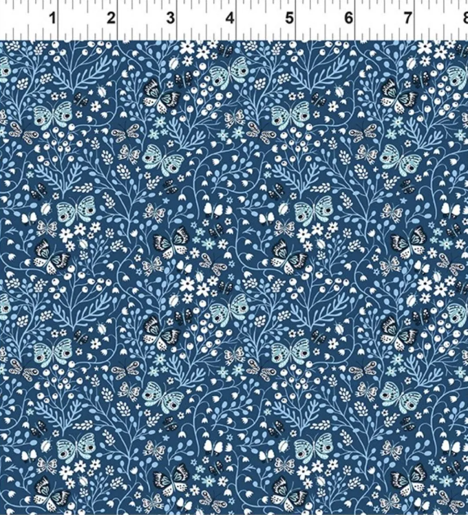 Whimsy Dark Blue blender quilting fabric by In The Beginning Fabrics