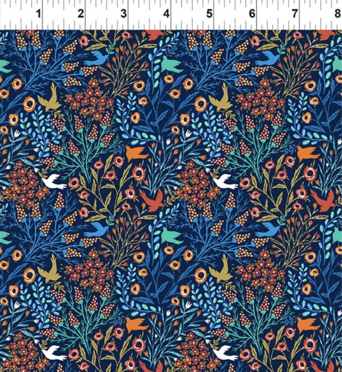 Whimsy Dark Blue blender quilting fabric by In The Beginning Fabrics
