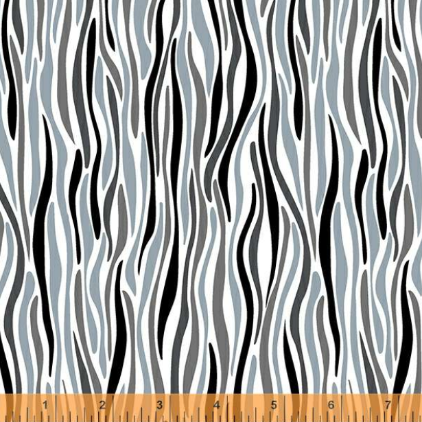 Grayscale Wave Blossom blender quilting fabric by Windham Fabrics