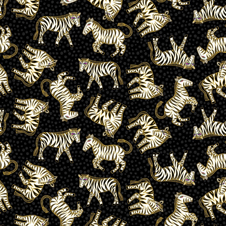 Earth Song Black Metallic blender quilting fabric by Clothworks