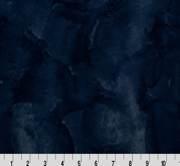 Luxe Cuddle Frosted Poppy Navy minky fabric by Shannon