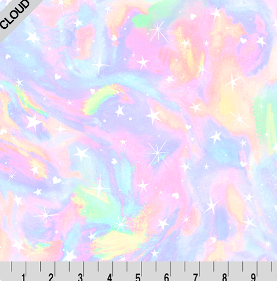 Unicorn Splash Cloud Cuddle minky fabric by Shannon