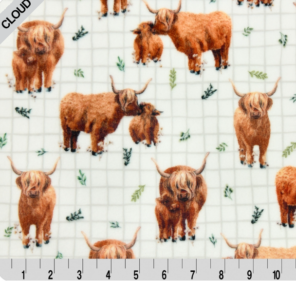 Highland Grid Penny Cloud Cuddle minky fabric by Shannon