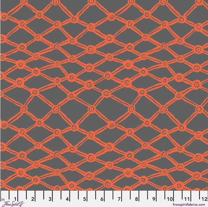 Nets Grey geometric quilting fabric by Kaffe Fassett for Free Spirit
