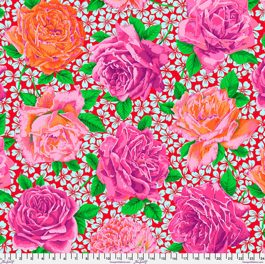 Rose Bloom Opera floral quilting fabric by Kaffe Fassett for Free Spirit