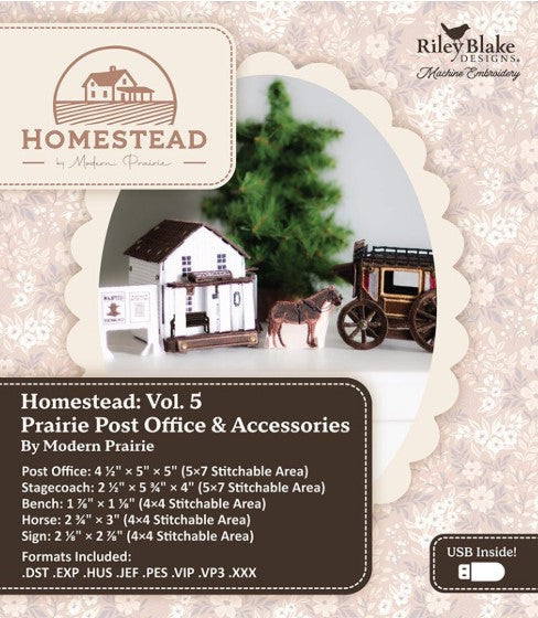 Homestead Volume 5 Prairie Post Office machine embroidery CD by Riley Blake