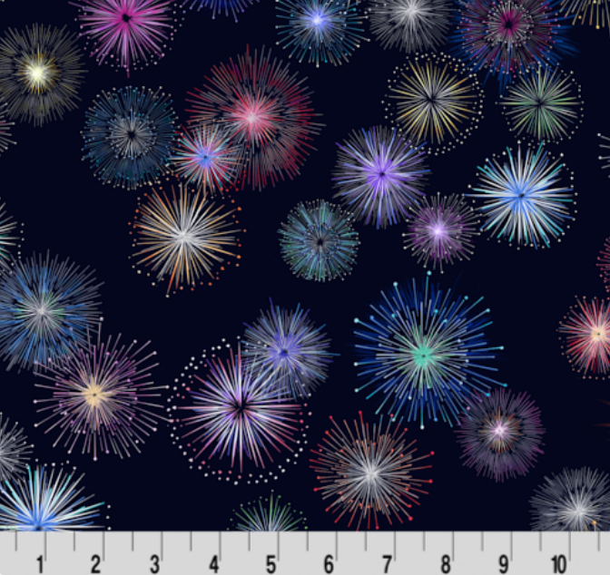 Light Up The Sky Digital Cuddle Ink minky fabric by Shannon