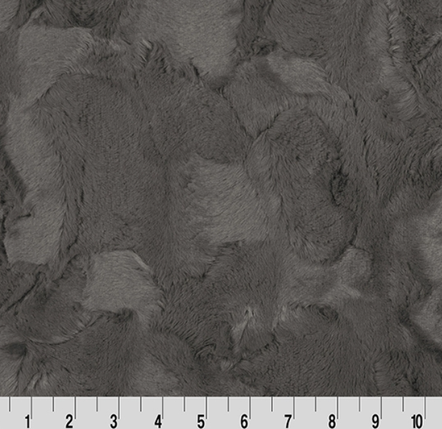 Luxe Cuddle Hide Charcoal minky fabric by Shannon