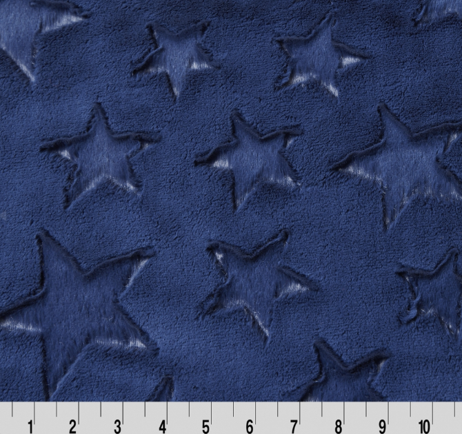 Cuddle Stars Navy minky fabric by Shannon