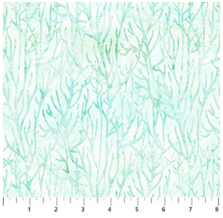 Coral Reef Tonal Coral White Turquoise quilting fabric by Northcott
