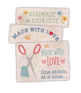 Lori Holt Made With Love woven labels by Riley Blake