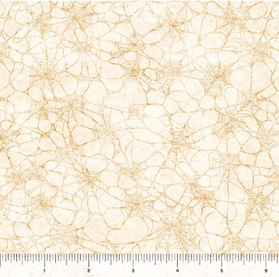 Witchypoo Spiderwebs Tan Halloween quilting fabric by Quilting Treasures