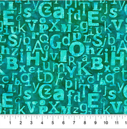 Abstraction Alpha Dark Teal batik quilting fabric by Northcott