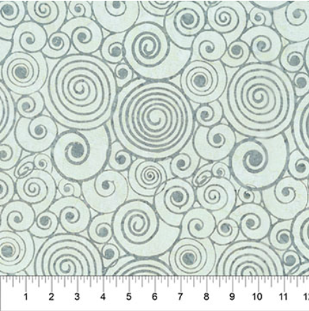 Abstraction Swirls Light Sea Fog batik quilting fabric by Northcott