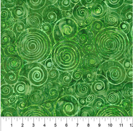 Abstraction Swirls Olive batik quilting fabric by Northcott