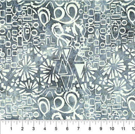 Abstraction Collage Abstract Gray batik quilting fabric by Northcott