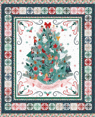 Nutcracker Tradition Decorate the Tree fabric panel by Riley Blake
