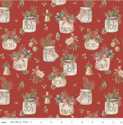 Holiday Spirit Main Red quilting fabric by Riley Blake