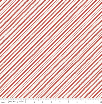 Holiday Spirit Stripes Red quilting fabric by Riley Blake