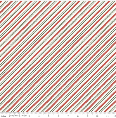 Holiday Spirit Stripes Multi quilting fabric by Riley Blake