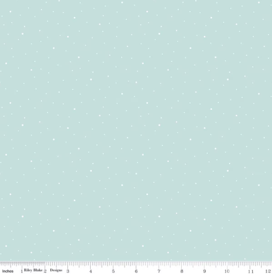 Dapple Dot Aqua flannel quilting fabric by Riley Blake