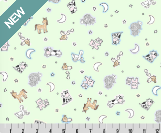 Goodnight Farm Sleepy Farm Pastel minky fabric by Shannon Fabrics