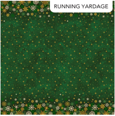 O Christmas Tree Shimmer Ombre Green Multi metallic quilting fabric by Northcott