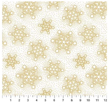 O Christmas Tree Shimmer Snowflakes White metallic quilting fabric by Northcott