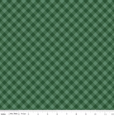 Christmas Time Plaid Forest quilting fabric by Riley Blake