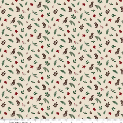 Christmas Time Foliage Linen quilting fabric by Riley Blake