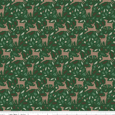 Christmas Time Deer Forest quilting fabric by Riley Blake