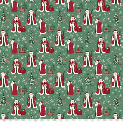 Christmas Time Main Green quilting fabric by Riley Blake