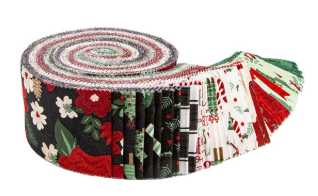 Evergreen Wishes 2.5 inch rolie polie precut fabric bundle by Riley Blake