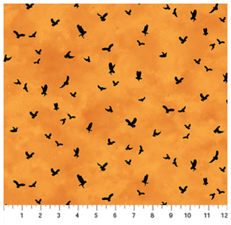 Night Owl Owl Mini Orange quilting fabric by Northcott