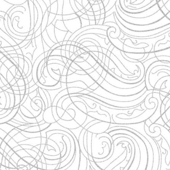 Christmas Wish White with silver metallic quilting fabric by Hoffman