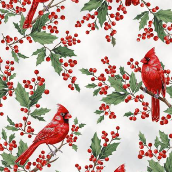 Christmas Wish December with silver metallic quilting fabric by Hoffman