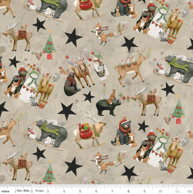 Northern Christmas Main Neutral quilting fabric by Riley Blake