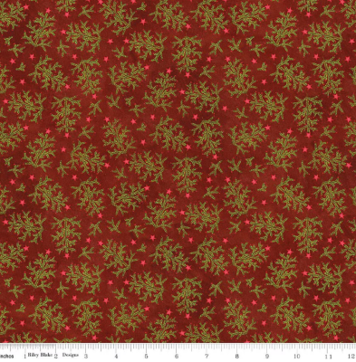 Northern Christmas Whimsical Trees Red quilting fabric by Riley Blake