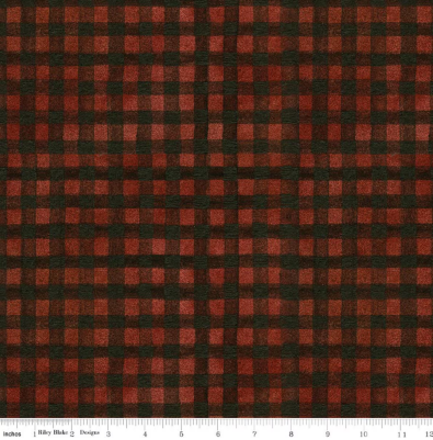 Northern Christmas Buffalo Check Red quilting fabric by Riley Blake