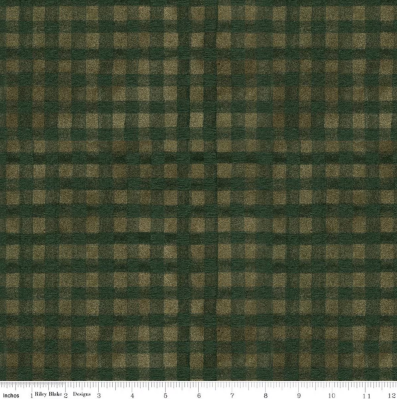 Northern Christmas Buffalo Check Green quilting fabric by Riley Blake