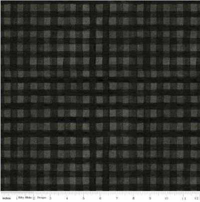 Northern Christmas Buffalo Check Black quilting fabric by Riley Blake