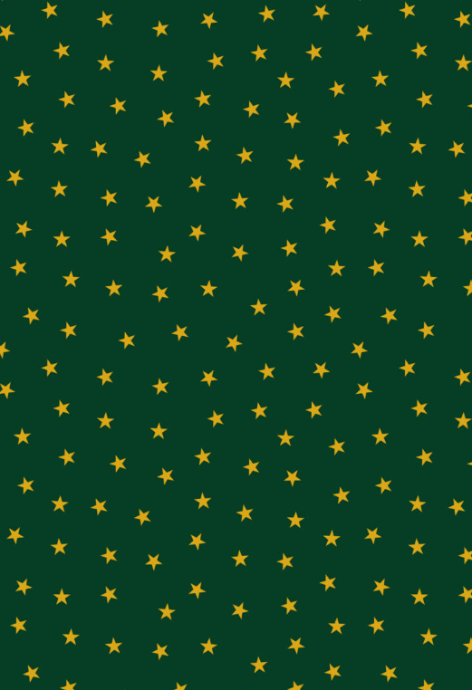 Christmas in Bluebell Wood Gold Stars Christmas Green metallic quilting fabric by Lewis and Irene