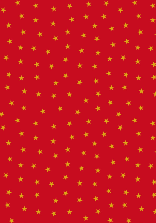 Christmas in Bluebell Wood Gold Stars Red metallic quilting fabric by Lewis and Irene