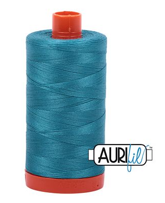Aurifil 4182 Medium Turquoise 50wt cotton quilting thread 1300m spool
